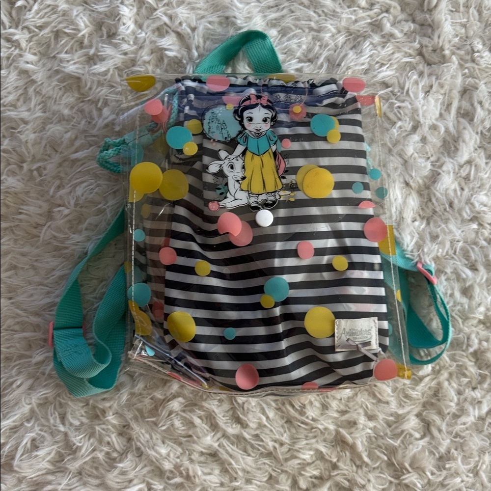 Kids Striped Black & White Drawstring Backpack - Unbranded